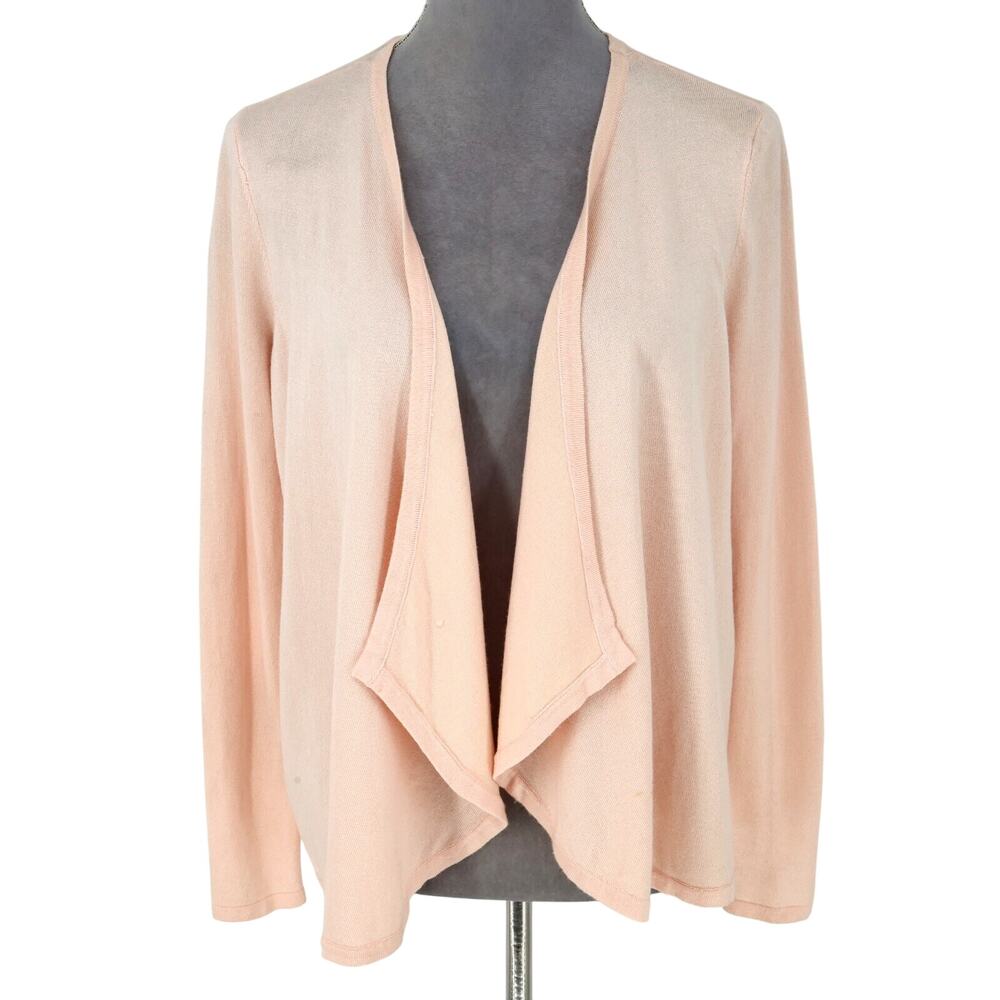 Thalia Sodi Sweater Womens Medium Blush Pink Open Cardigan Back Pleats Coastal